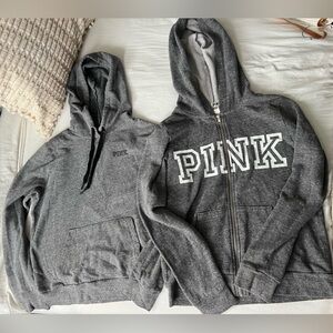 Victoria Secret PINK Gray Hoodies Set Size Medium